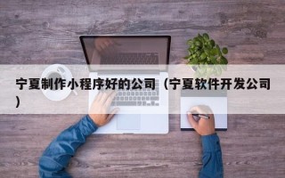 和田宁夏制作小程序好的公司（宁夏软件开发公司）